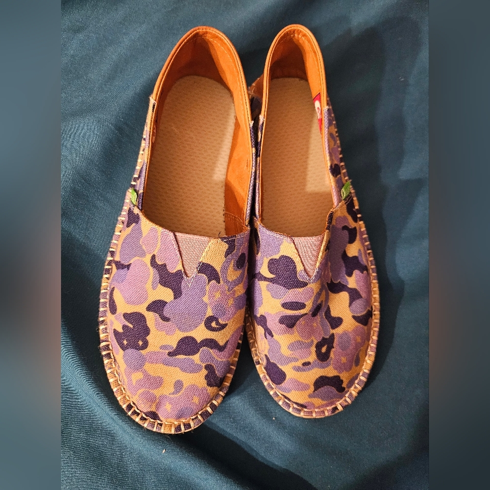 Womens Slip‎ On Flat Espadrilles Purple/multicolor 7